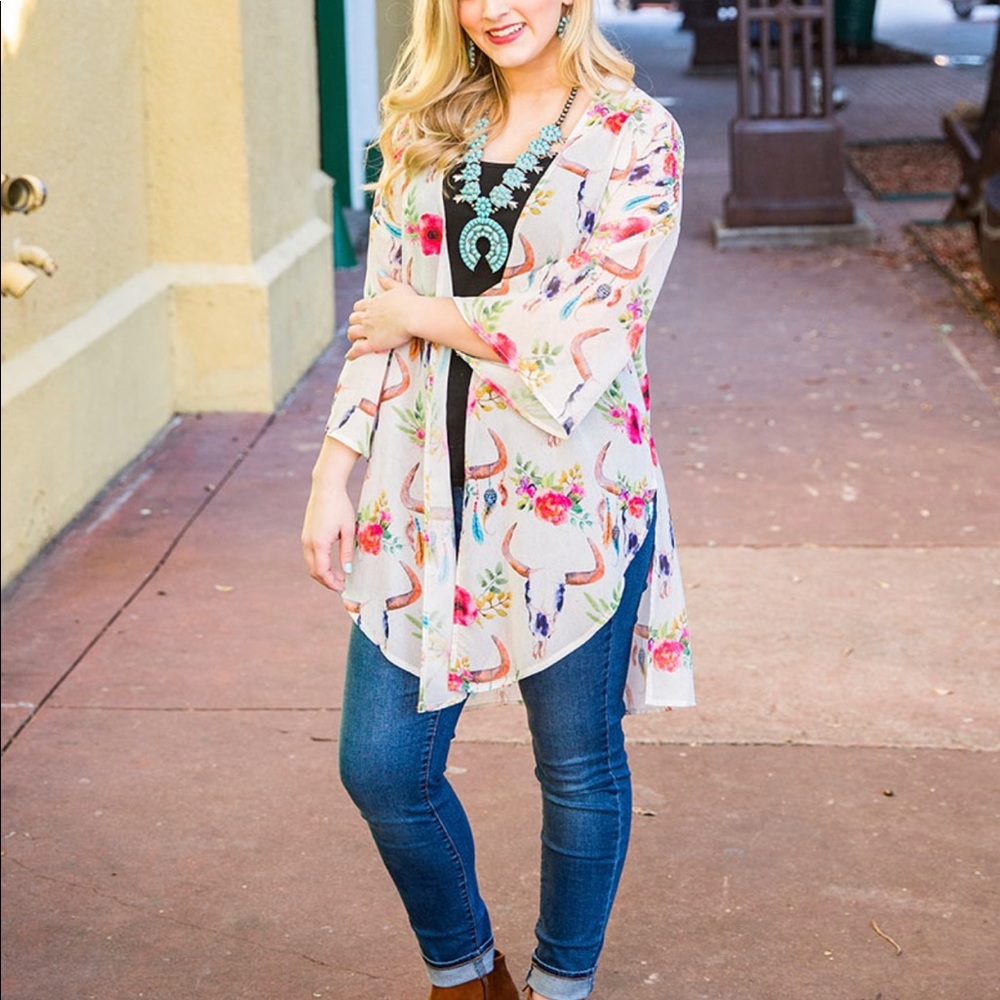 Bull skull kimono